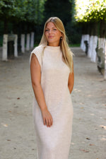 Sleeveless knit dress beige pre-order