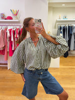Vichy blouse green