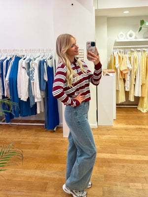 Bordeaux striped top