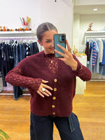 Lace cardigan bordeaux