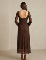 Lace dress brown