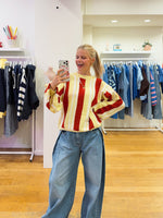 Funky zebra sweater red