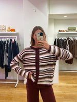 Cardigan stripes burgundy