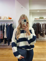 Blue & white striped sweat