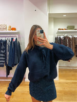 Navy sweater + scarf