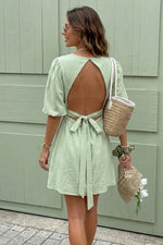 Mint linnen dress pre-order