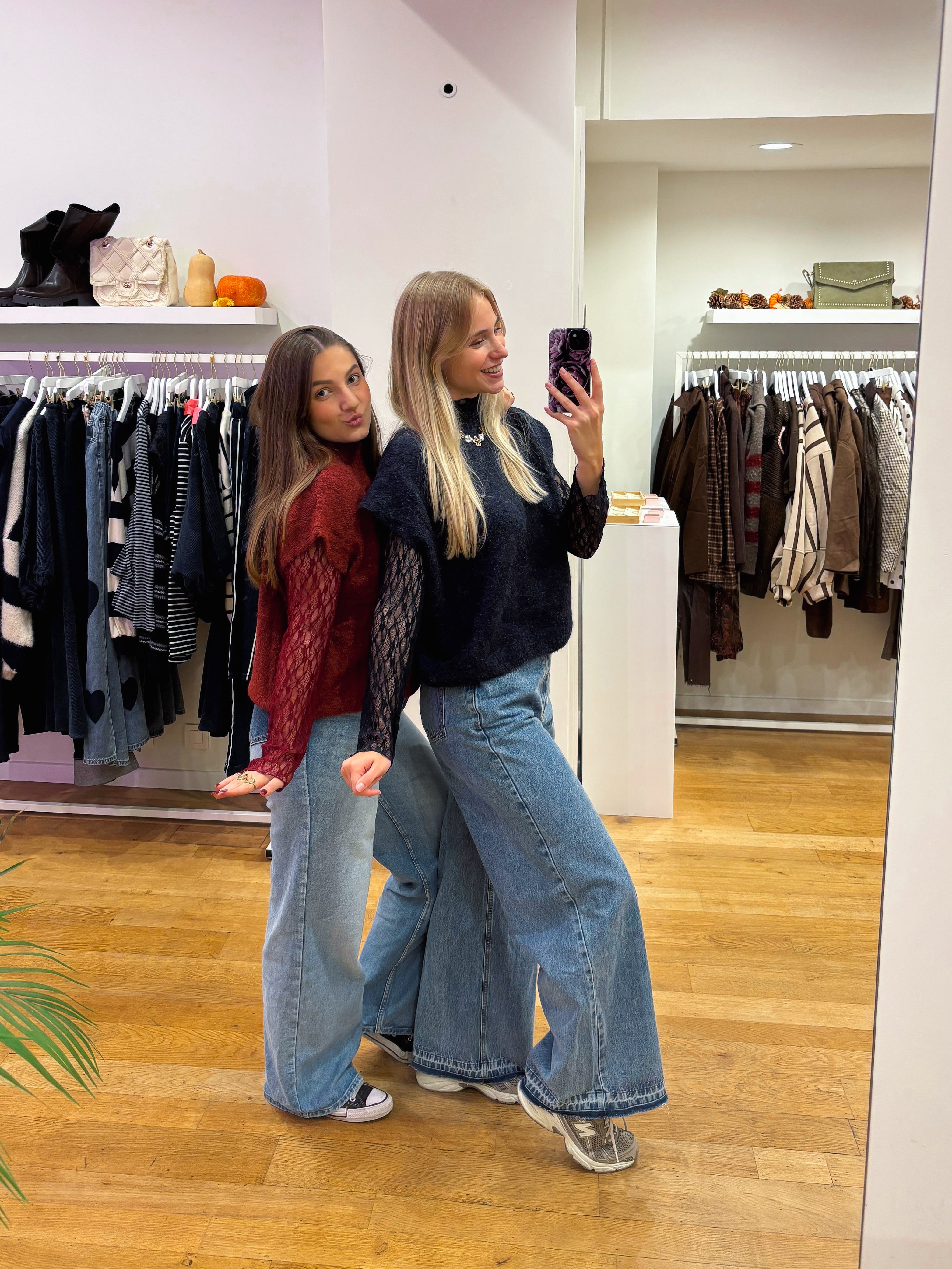 Debardeur navy+ lace top