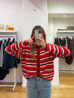 Cardigan stripes red