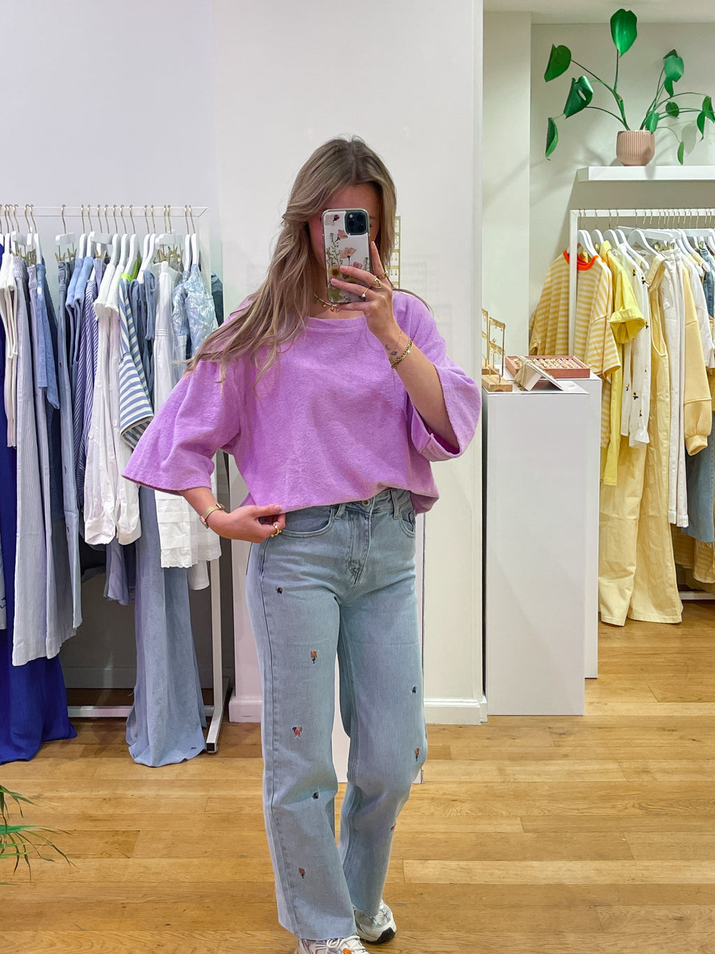 Badstof tee lila