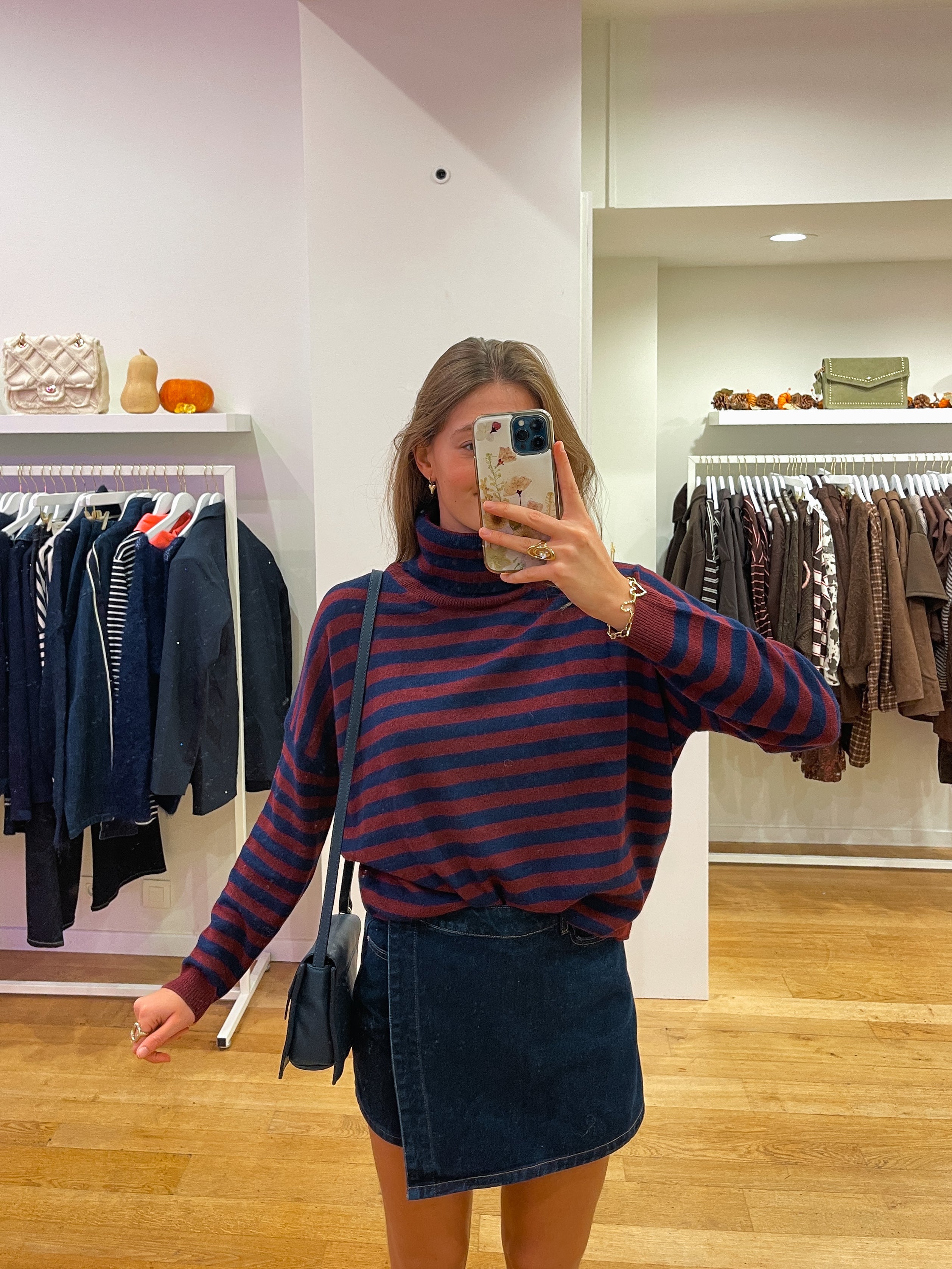 Colle striped sweater navy/bordeaux
