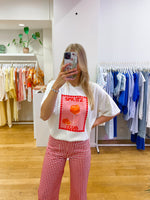 Cotton pants red vichy