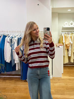 Bordeaux striped top