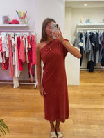 Badstof jurk bordeaux