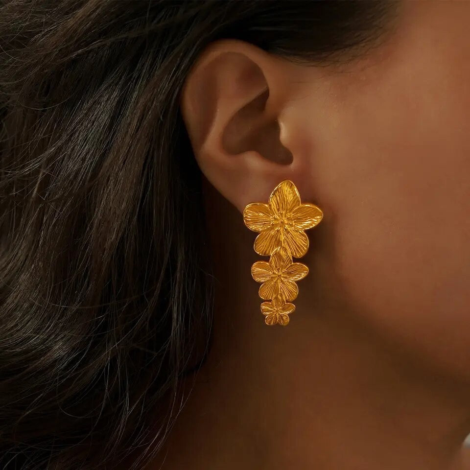 Tripple flower earrings