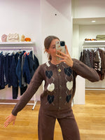 Brown heart sweater