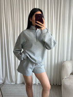 Comfy sweat zipper grey