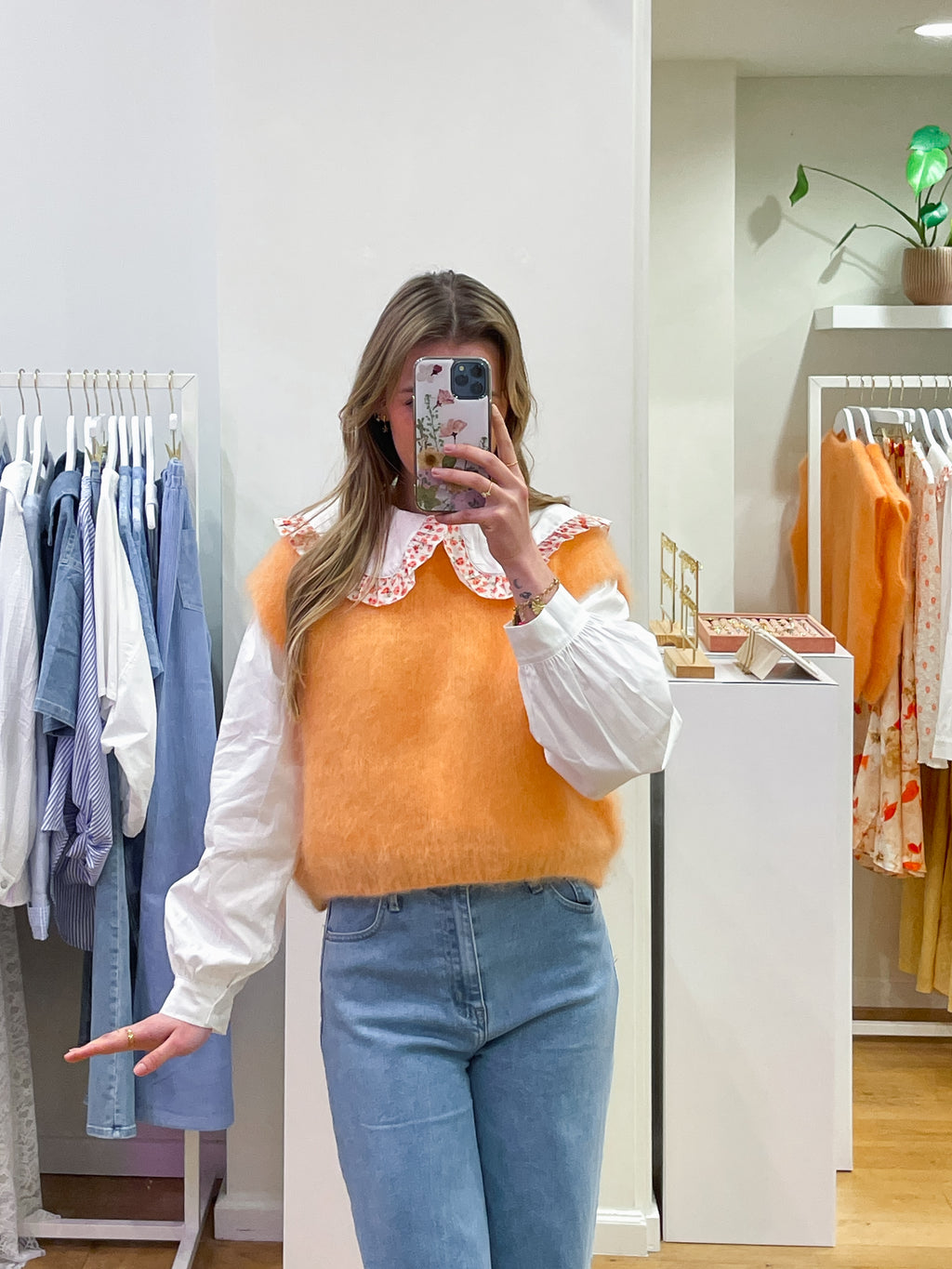 Kid mohair debardeur peach