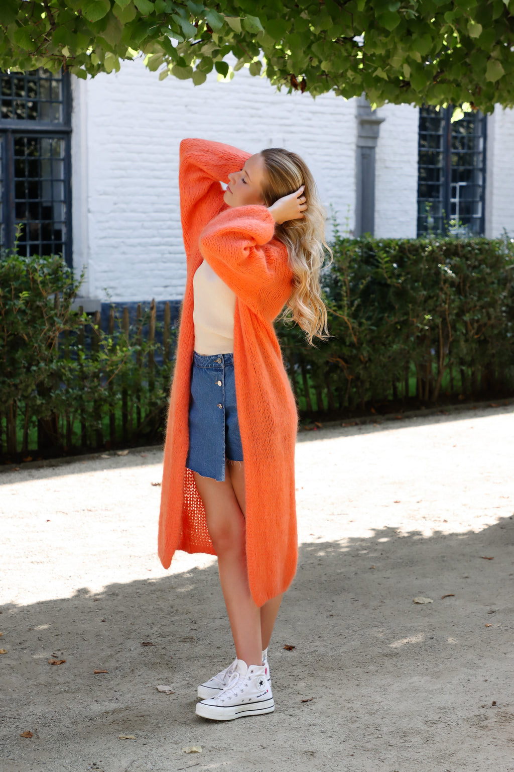 Cardigan sunset orange