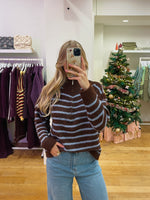 Lottie sweater zipper brown