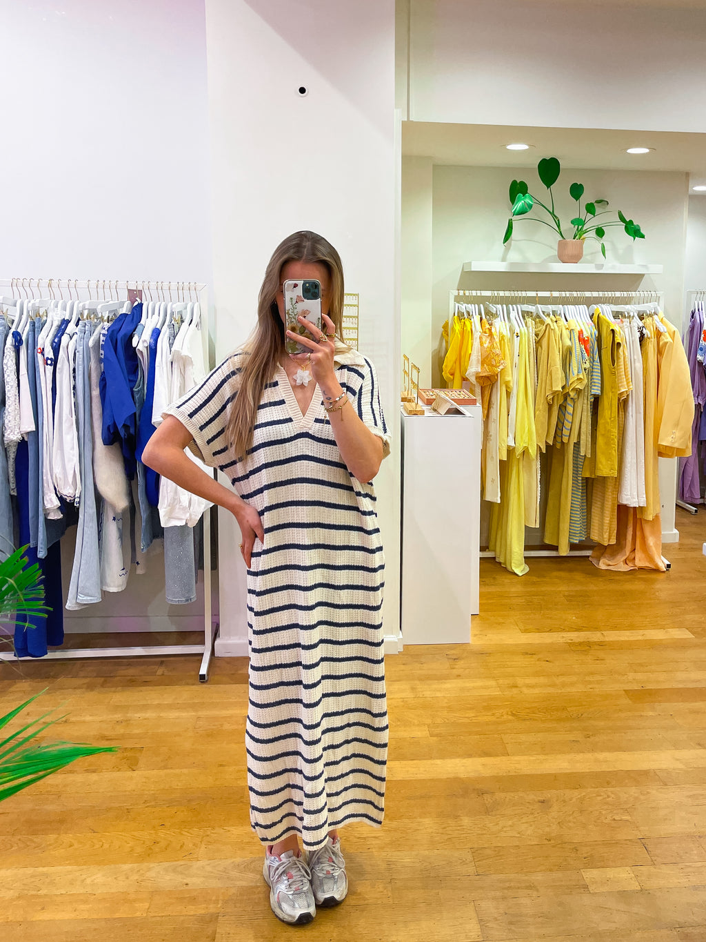 Striped dress navy