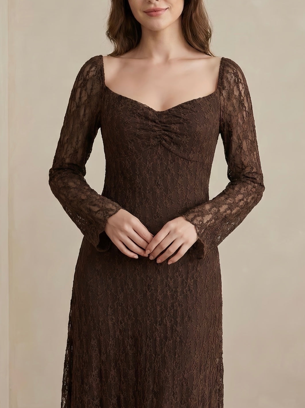 Lace dress brown