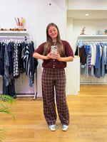 Squared pantalon burgundy