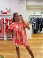 Cotton dress vichy red