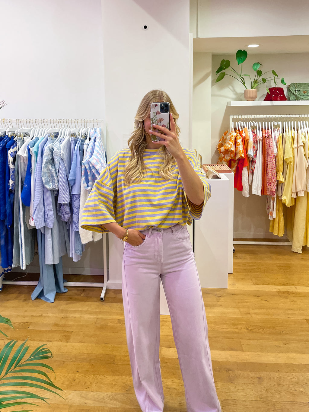 Striped tee lila