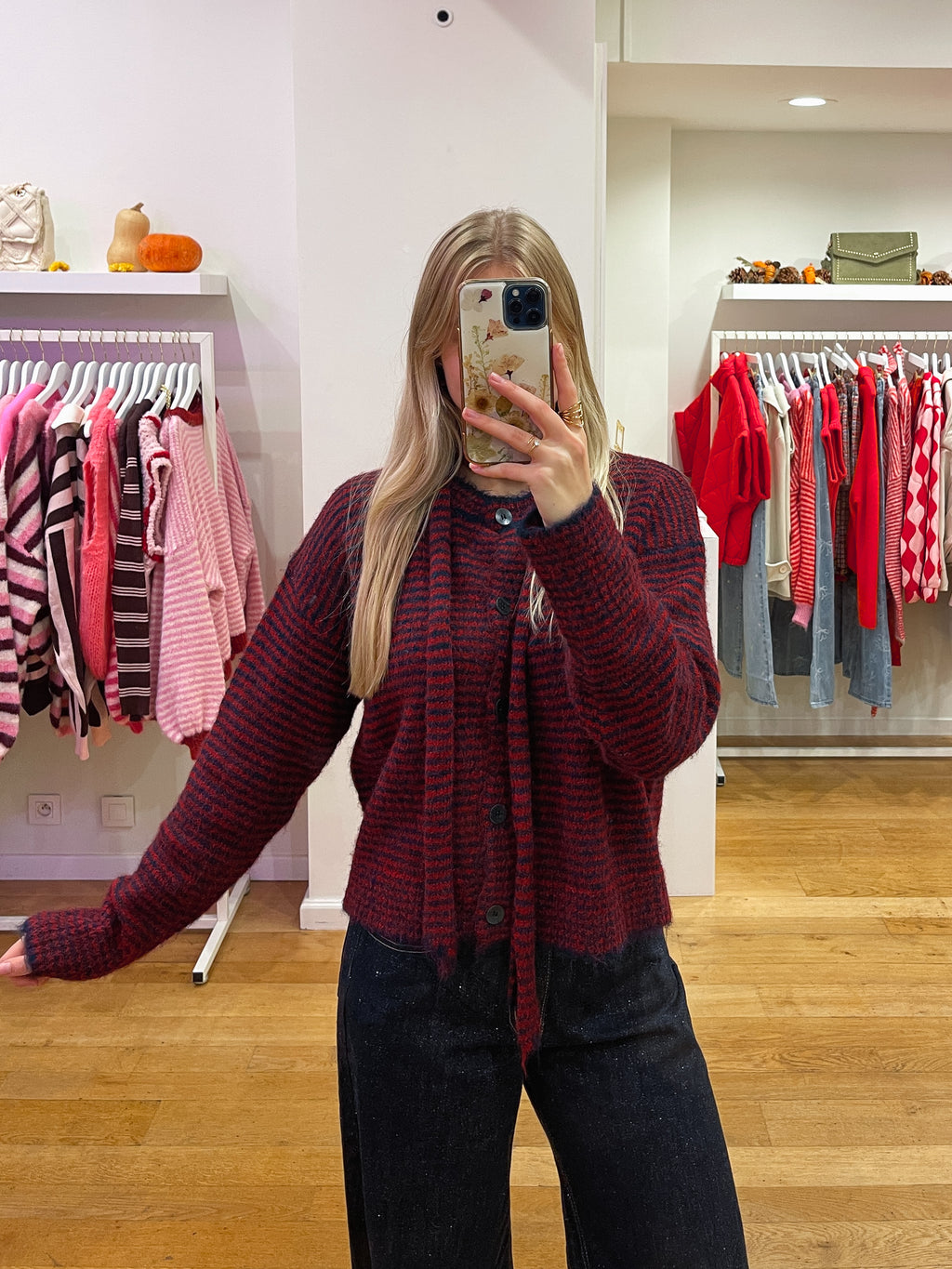 Cardigan + scarf bordeaux