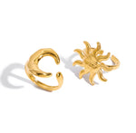 Moon and star ring set