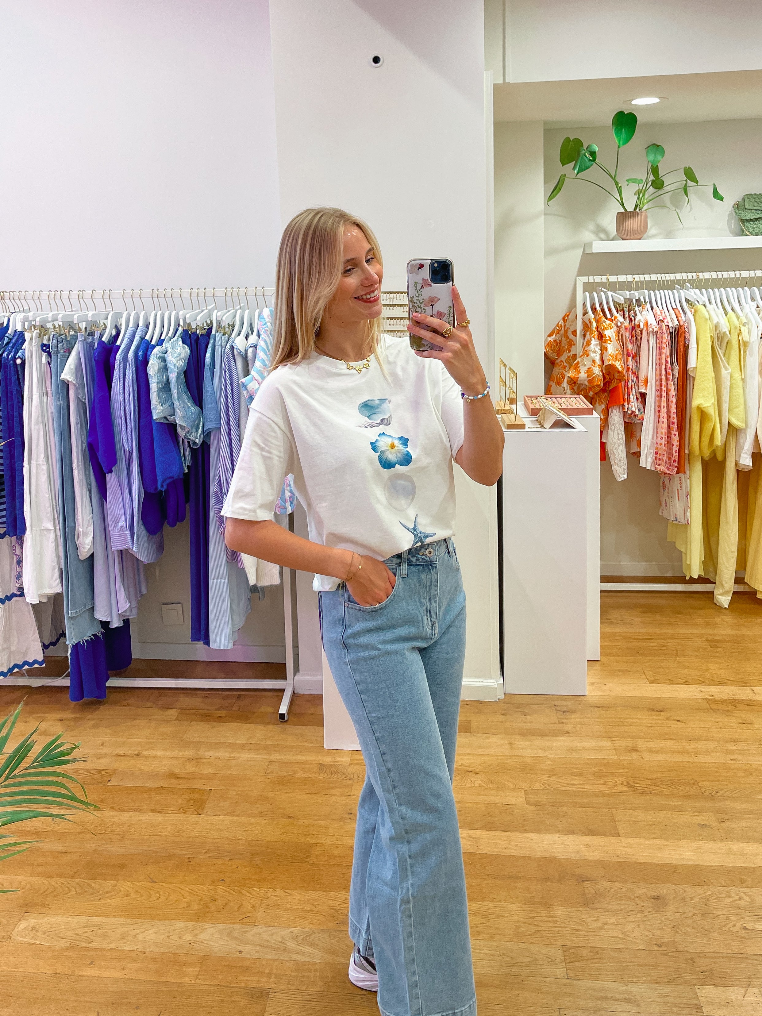 Navy heart pants