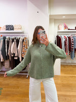 Zipper sweater green PRE - ORDER