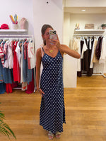 Polka dress navy