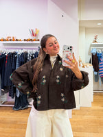 Brown flower beads jacket