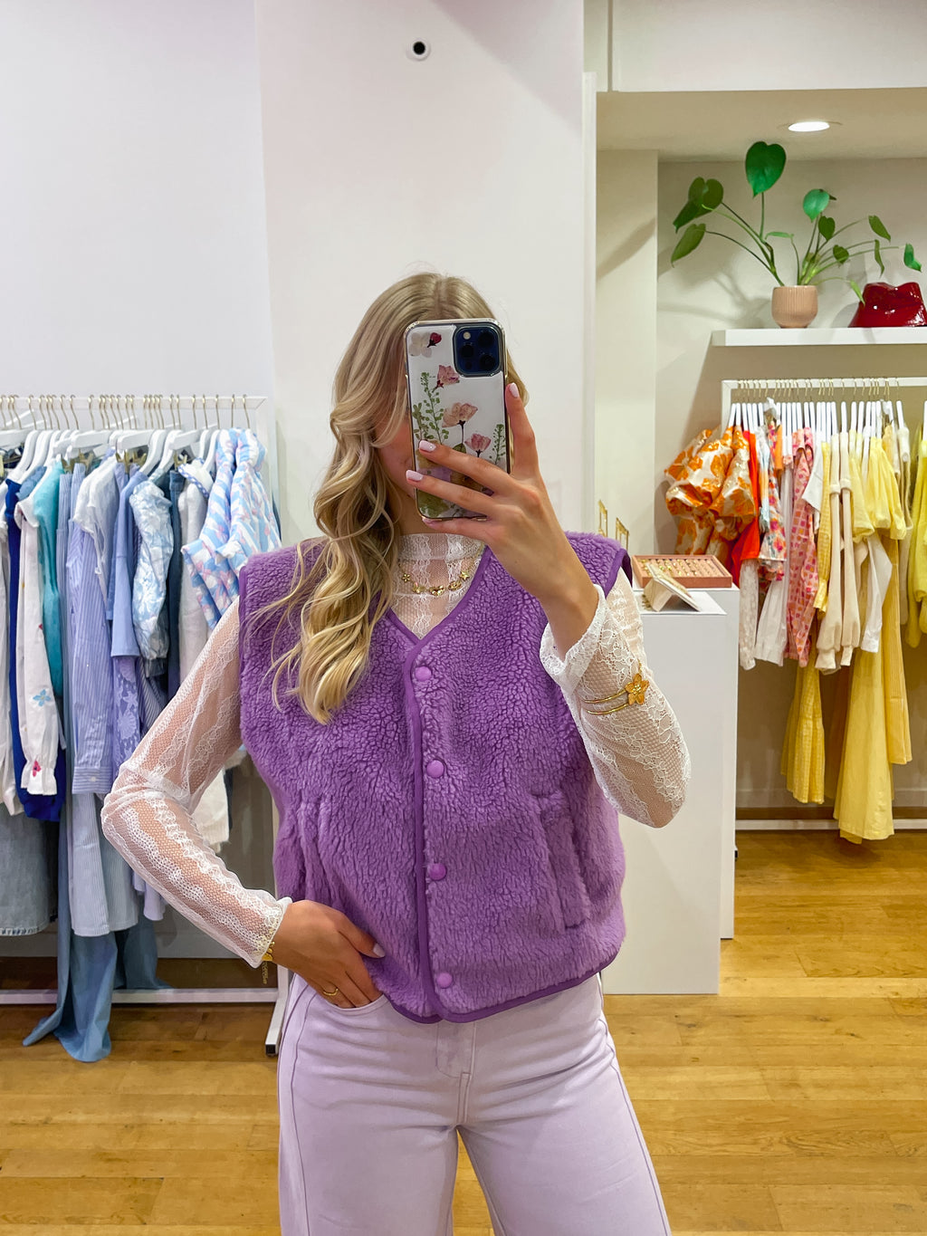 Teddy gilet lila