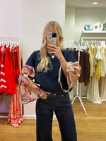 Flower sleeve navy