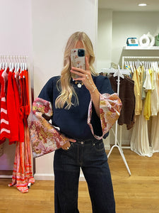 Flower sleeve navy