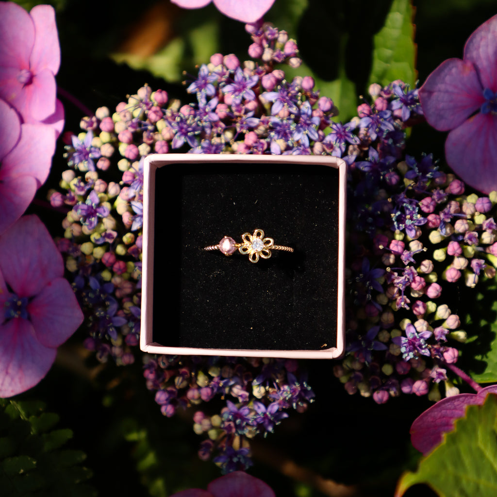 Pink flower ring