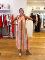 Halter rainbow dress orange