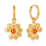 Orange flower earrings