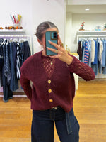 Lace cardigan bordeaux