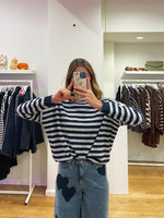 Colle striped sweater navy/grey