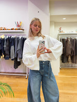 Wide tee longsleeve white