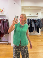Kid mohair zipper green