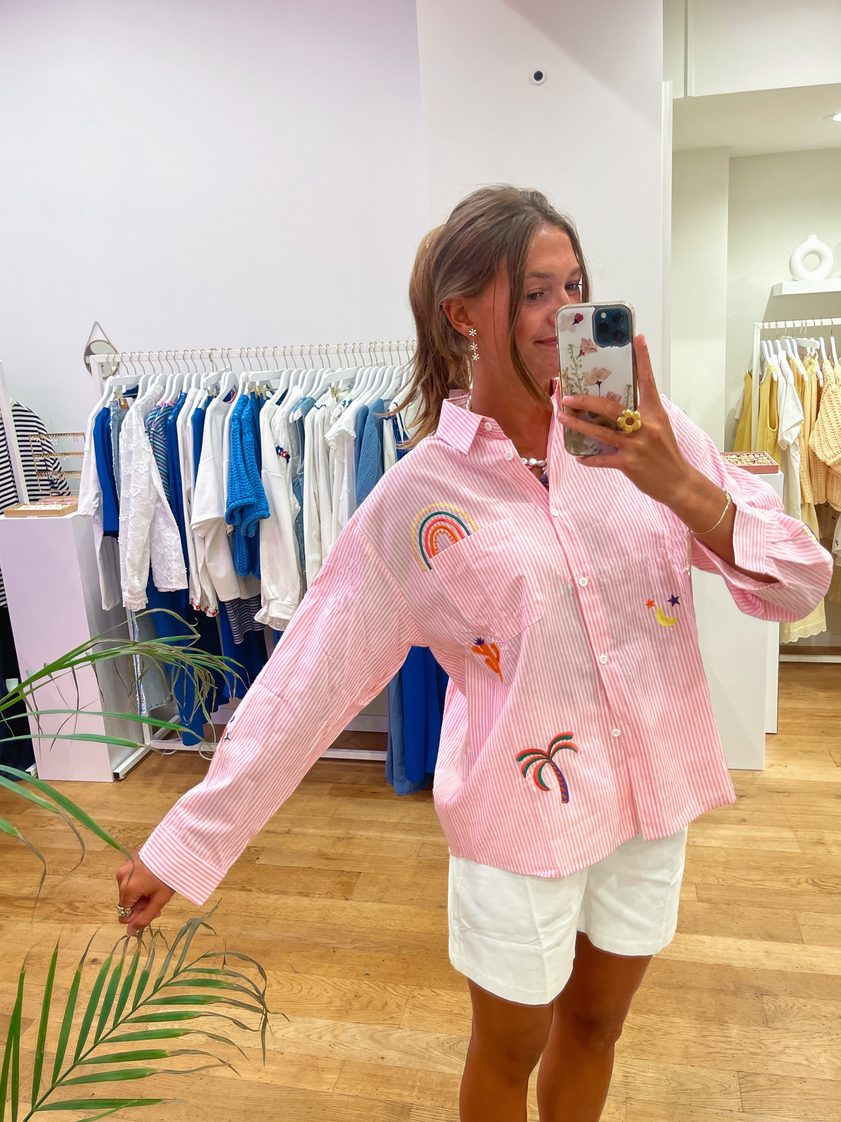 Pink palmtree chemise