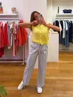 Cotton pants stripe + lace