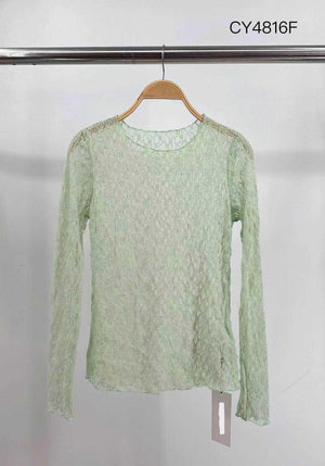 Lace top pastel green