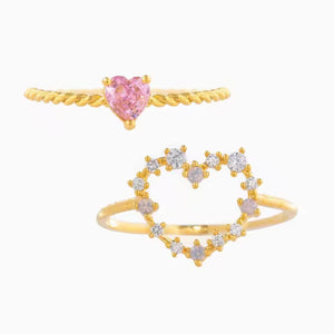Double rings pink maat 17