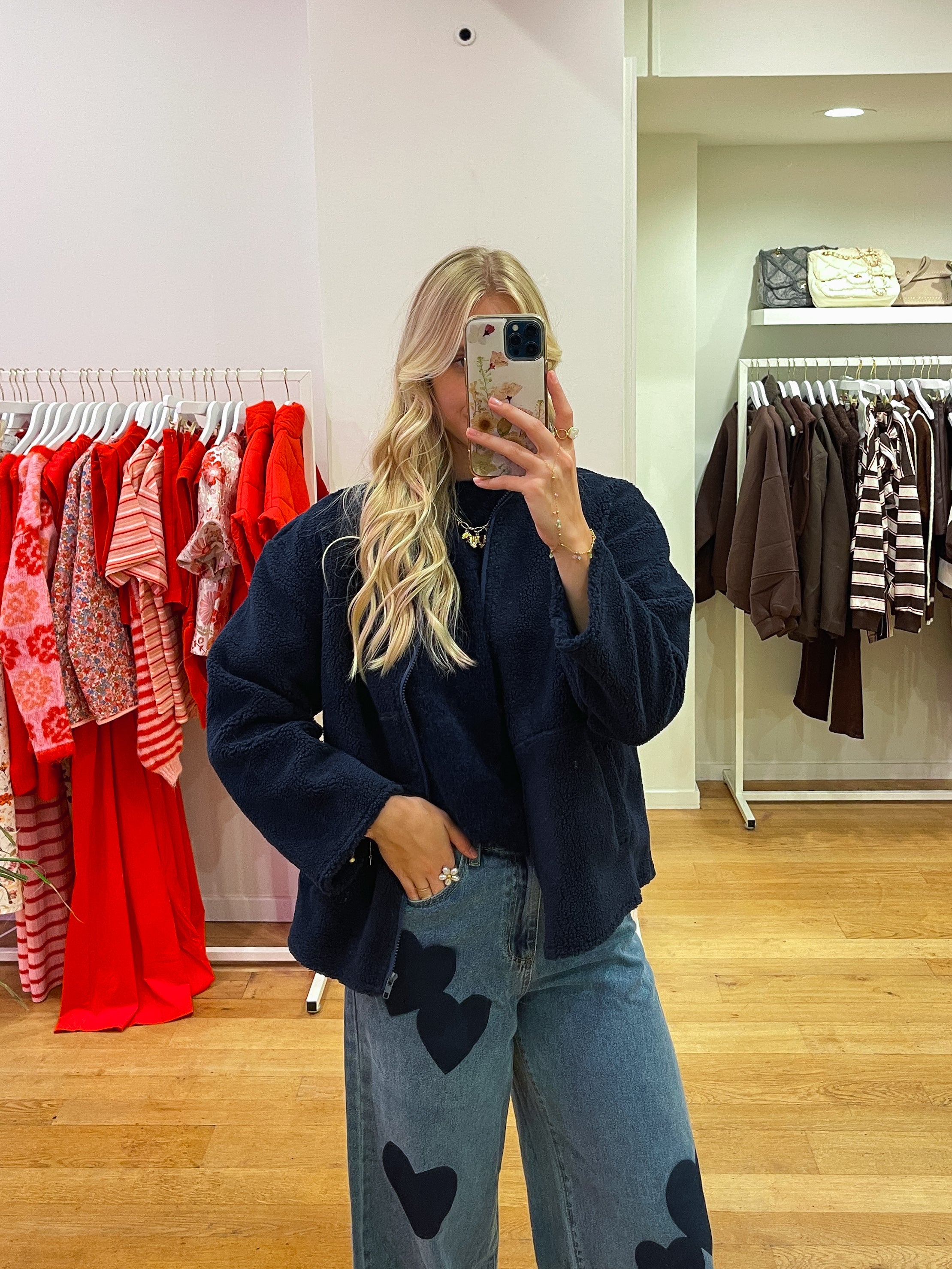 Teddy jacket navy