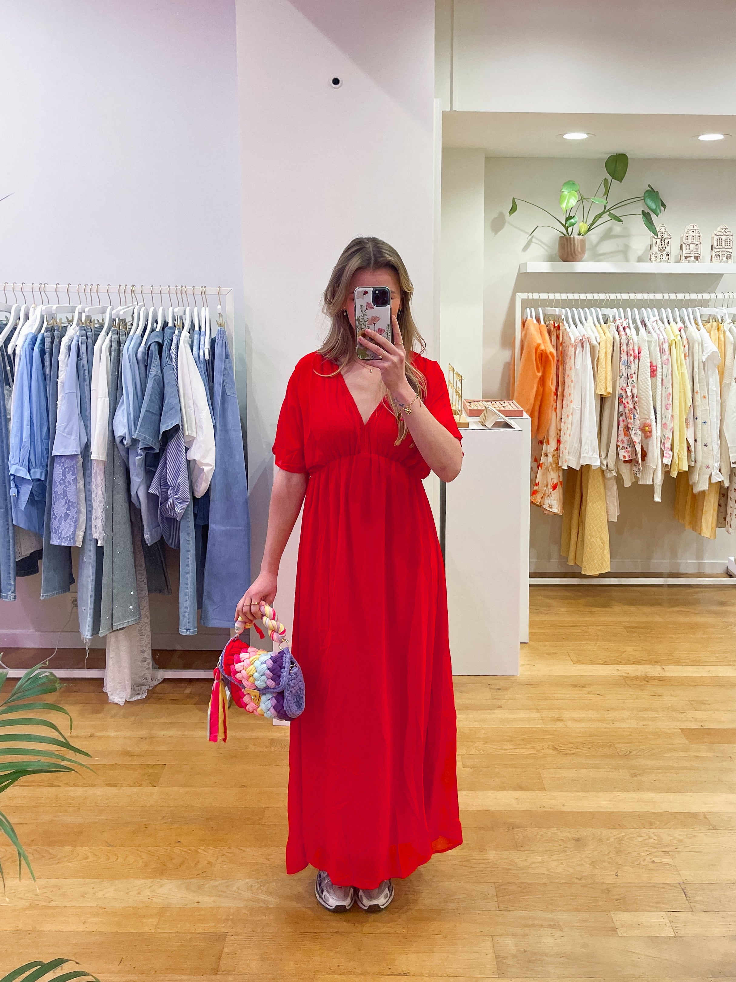 Red long dress